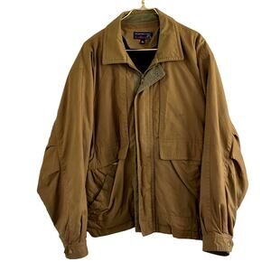 RoundTree & Yorke Mens L Bomber Jacket Zip Front Military Aviator Zip Out Lining